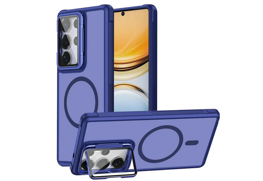 CoolGadget Handyhülle Hybrid CAM Handy Hülle für Samsung Galaxy S26 Ultra 6,9 Zoll, Kameraschutzglas klappbar Schutzhülle Metallring für Magsafe Zubehör
