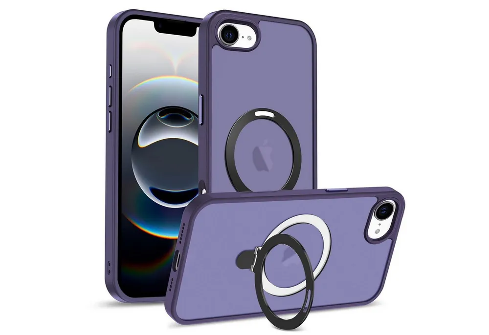 CoolGadget Handyhülle Hybrid Luxury Handy Case für iPhone 17e / iPhone 16e 6,1 Zoll, Hülle Massiv Metallring aufklappbar Schutzhülle für Magsafe Zubehör