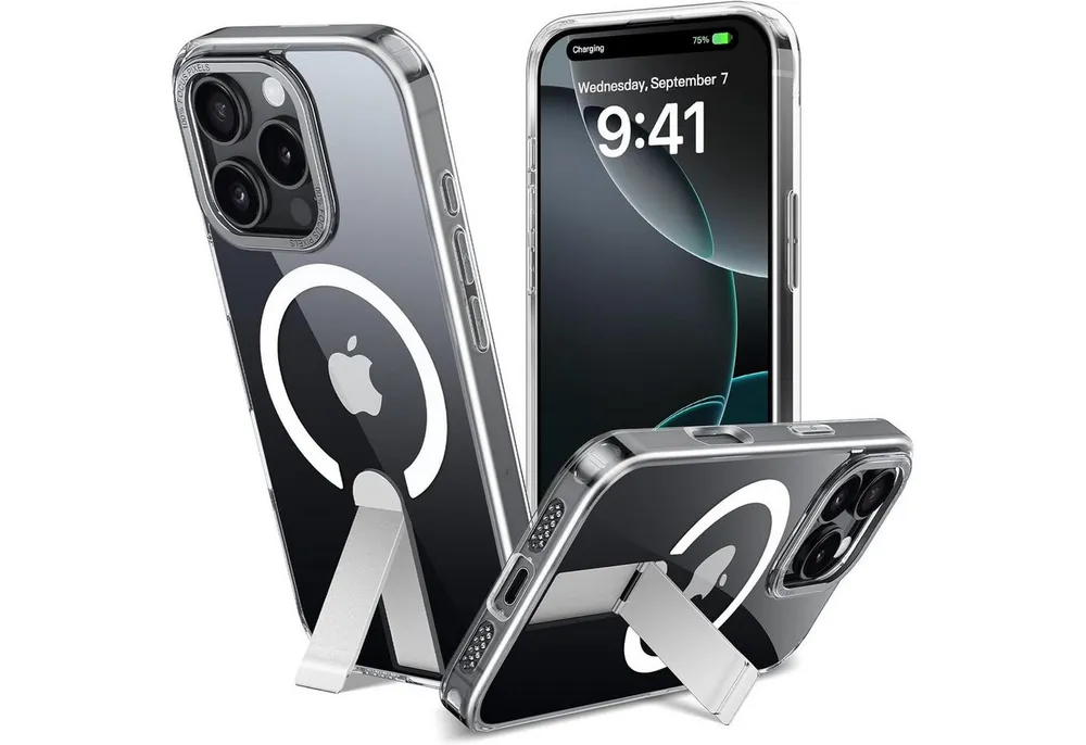 CoolGadget Handyhülle Kickstand Hybrid Hülle für iPhone 16 Pro 6,3 Zoll, Schutzhülle Militärschutz Ständer kompatibel mit MagSafe Magnetring