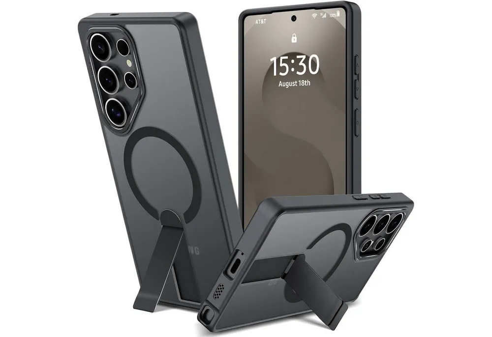 CoolGadget Handyhülle Kickstand Hybrid Hülle für Samsung Galaxy S25 Ultra 6,9 Zoll, Schutzhülle Militärschutz Ständer kompatibel mit MagSafe Magnetring