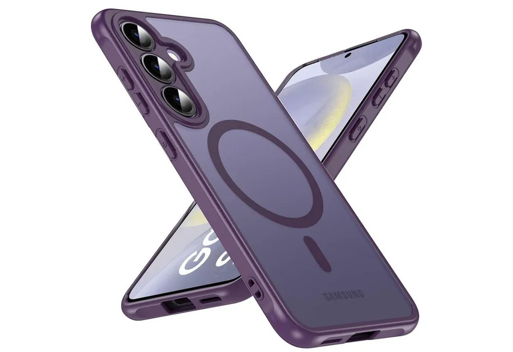 CoolGadget Handyhülle Magnet-Hülle für Samsung Galaxy S24 Schutzhülle magnetisch 6,2 Zoll, Hülle Matt Stoßfest kompatibel mit QI-Laden Zubehör Kameraschutz Case