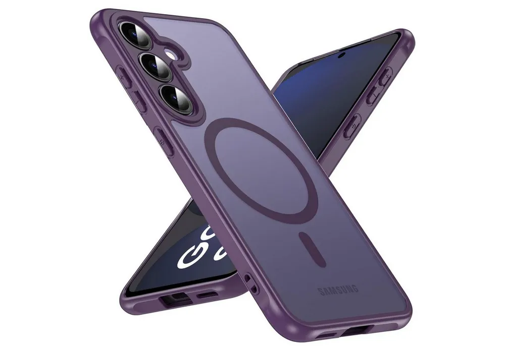CoolGadget Handyhülle Magnet-Hülle für Samsung Galaxy S24 FE Schutzhülle magnetisch 6,7 Zoll, Hülle Matt Stoßfest kompatibel mit QI-Laden Zubehör Kameraschutz Case