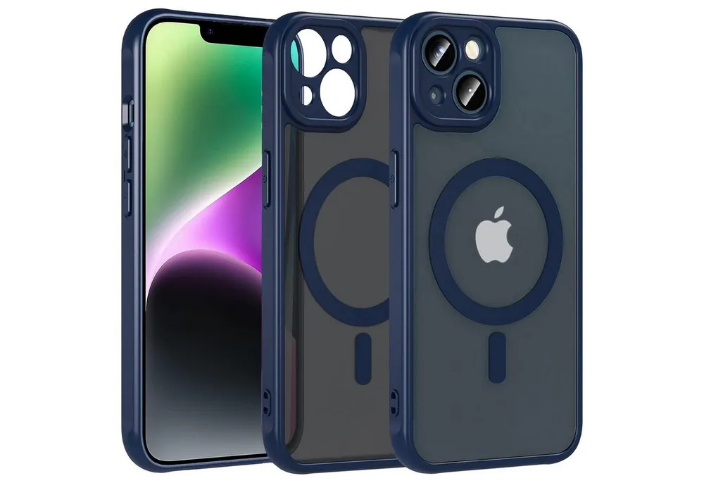CoolGadget Handyhülle Magnet-Hülle für iPhone 14 Schutzhülle magnetisch 6,1 Zoll, Hülle Matt Stoßfest kompatibel mit Magsafe Zubehör Kameraschutz Case
