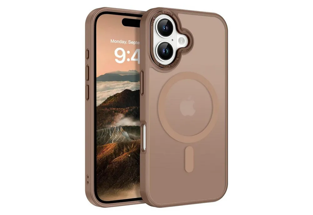 CoolGadget Handyhülle Magnet Hülle für iPhone 17 Schutzhülle mit Metall Kamerarahmen 6,3 Zoll, magnetisches Schutzcase Matt Stoßfest kompatibel mit Magsafe Zubehör