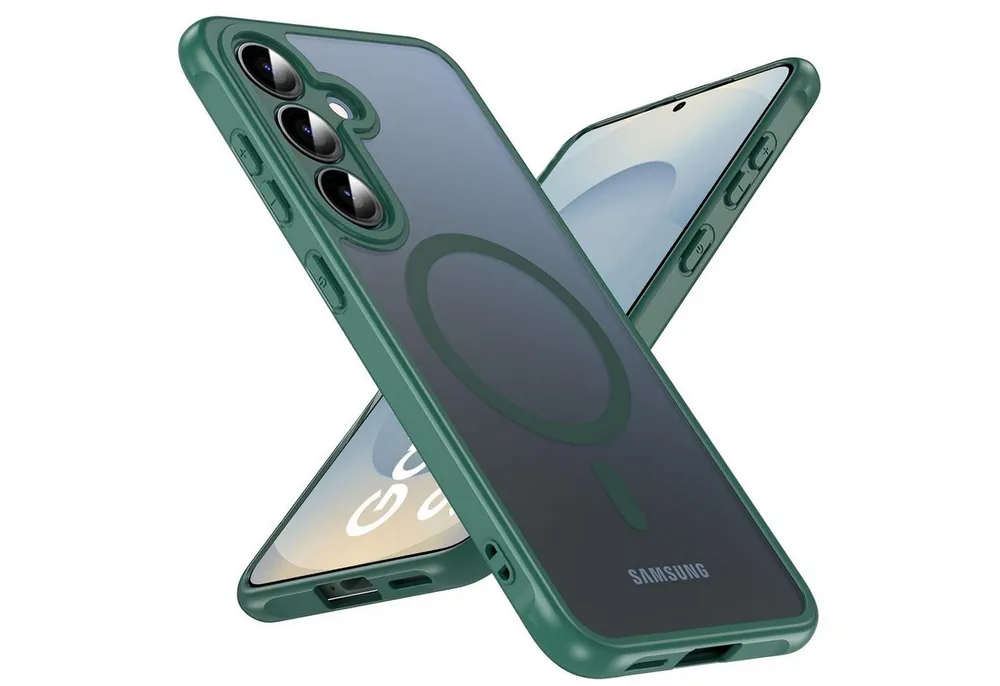 CoolGadget Handyhülle Magnet-Hülle für Samsung Galaxy S25 Schutzhülle magnetisch 6,2 Zoll, Hülle Matt Stoßfest kompatibel mit QI-Laden Zubehör Kameraschutz Case