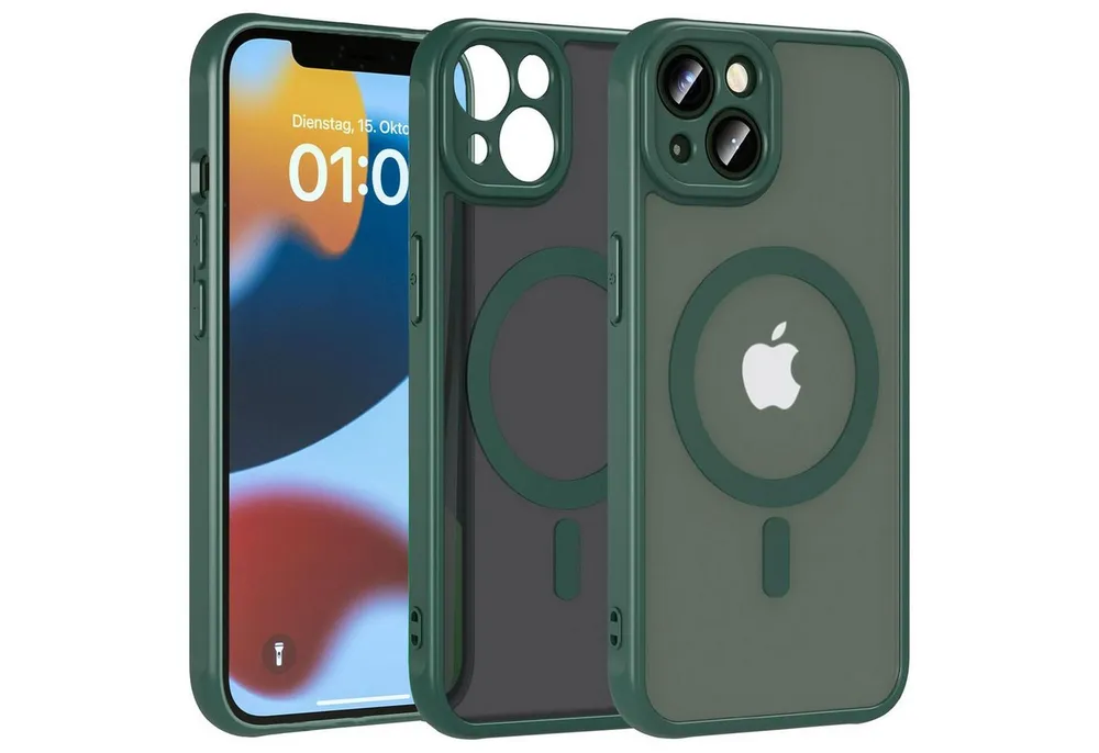 CoolGadget Handyhülle Magnet-Hülle für iPhone 12 Schutzhülle magnetisch 6,1 Zoll, Hülle Matt Stoßfest kompatibel mit Magsafe Zubehör Kameraschutz Case