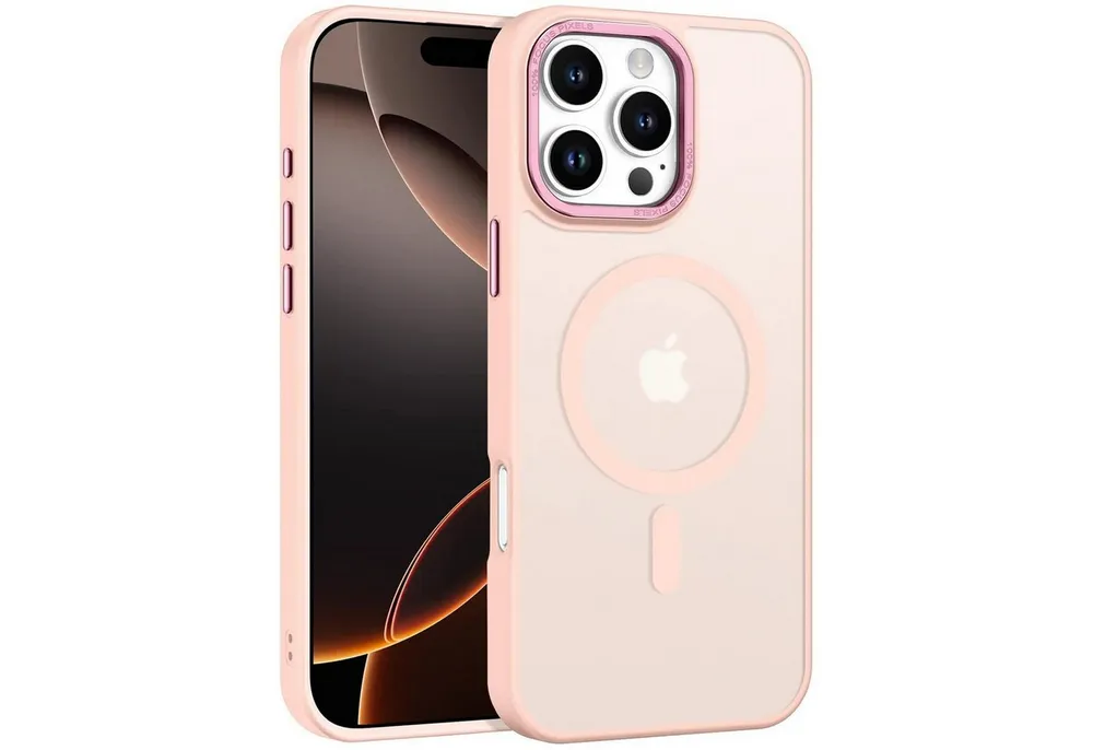 CoolGadget Handyhülle Magnet Hülle für iPhone 16 Pro Max Schutzhülle mit Metall Kamerarahmen 6,9 Zoll, magnetisches Schutzcase Matt Stoßfest kompatibel mit Magsafe Zubehör