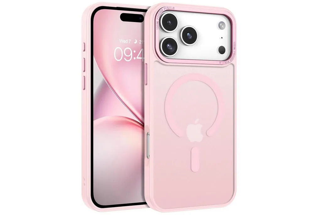 CoolGadget Handyhülle Magnet Hülle für iPhone 17 Pro Schutzhülle mit Metall Kamerarahmen 6,3 Zoll, magnetisches Schutzcase Matt Stoßfest kompatibel mit Magsafe Zubehör