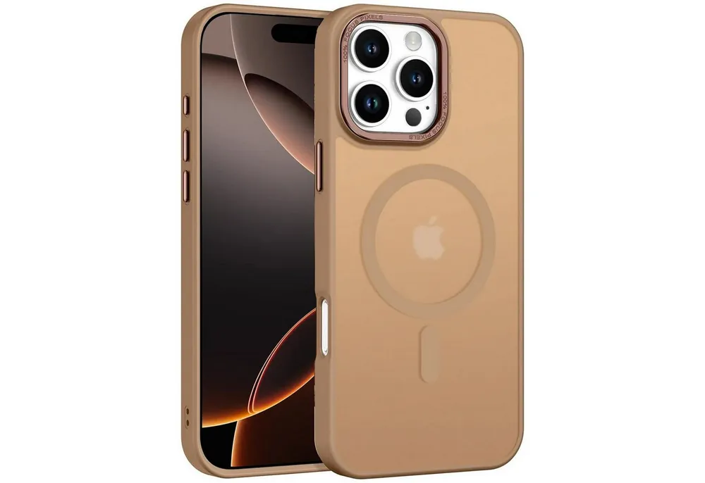 CoolGadget Handyhülle Magnet Hülle für iPhone 16 Pro Max Schutzhülle mit Metall Kamerarahmen 6,9 Zoll, magnetisches Schutzcase Matt Stoßfest kompatibel mit Magsafe Zubehör