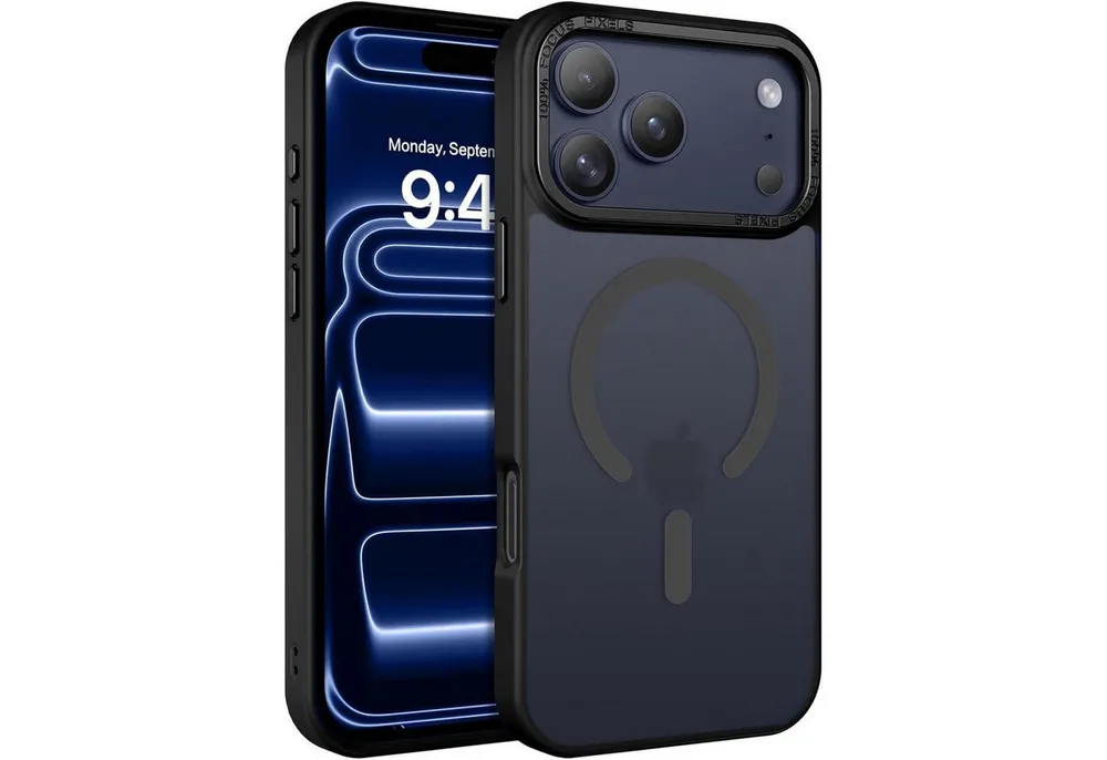 CoolGadget Handyhülle Magnet Hülle für iPhone 17 Pro Schutzhülle mit Metall Kamerarahmen 6,3 Zoll, magnetisches Schutzcase Matt Stoßfest kompatibel mit Magsafe Zubehör