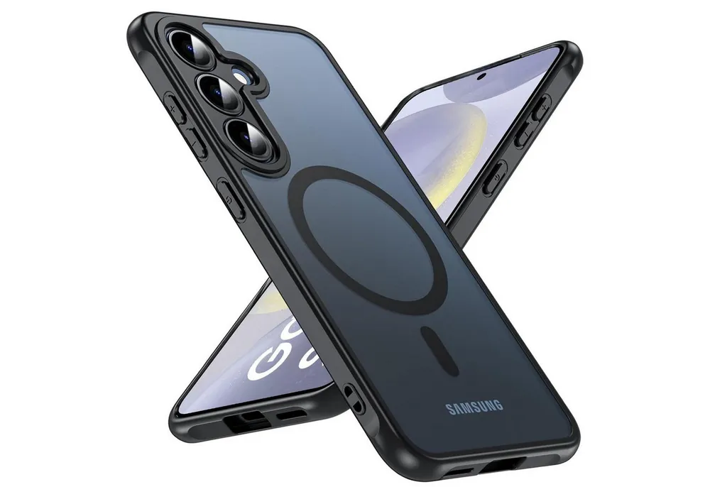 CoolGadget Handyhülle Magnet-Hülle für Samsung Galaxy S24 Schutzhülle magnetisch 6,2 Zoll, Hülle Matt Stoßfest kompatibel mit QI-Laden Zubehör Kameraschutz Case
