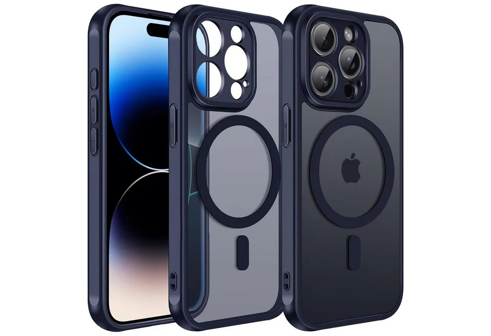 CoolGadget Handyhülle Magnet-Hülle für iPhone 14 Pro Schutzhülle magnetisch 6,1 Zoll, Hülle Matt Stoßfest kompatibel mit Magsafe Zubehör Kameraschutz Case
