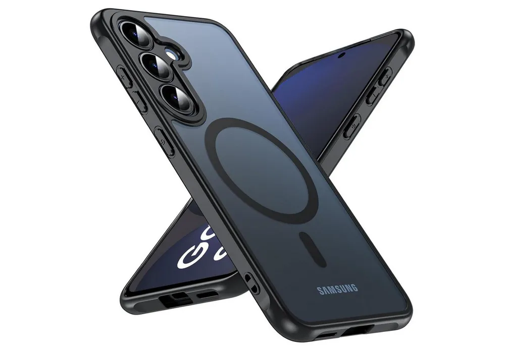 CoolGadget Handyhülle Magnet-Hülle für Samsung Galaxy S24 FE Schutzhülle magnetisch 6,7 Zoll, Hülle Matt Stoßfest kompatibel mit QI-Laden Zubehör Kameraschutz Case