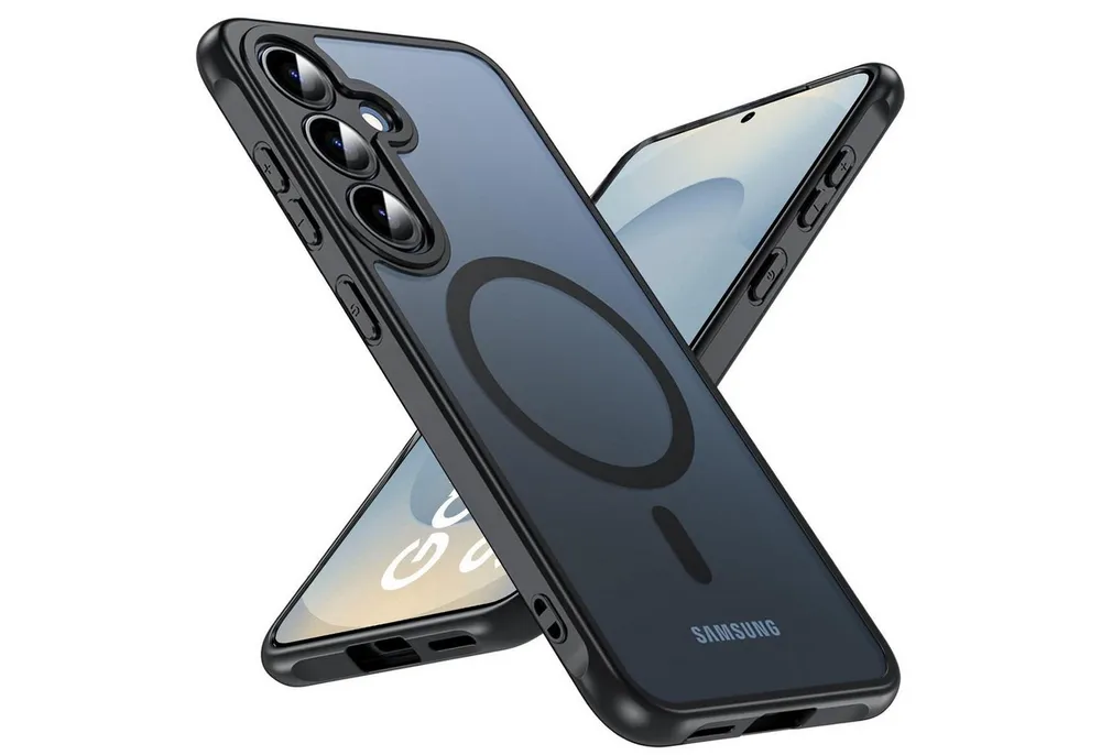 CoolGadget Handyhülle Magnet-Hülle für Samsung Galaxy S25 Schutzhülle magnetisch 6,2 Zoll, Hülle Matt Stoßfest kompatibel mit QI-Laden Zubehör Kameraschutz Case