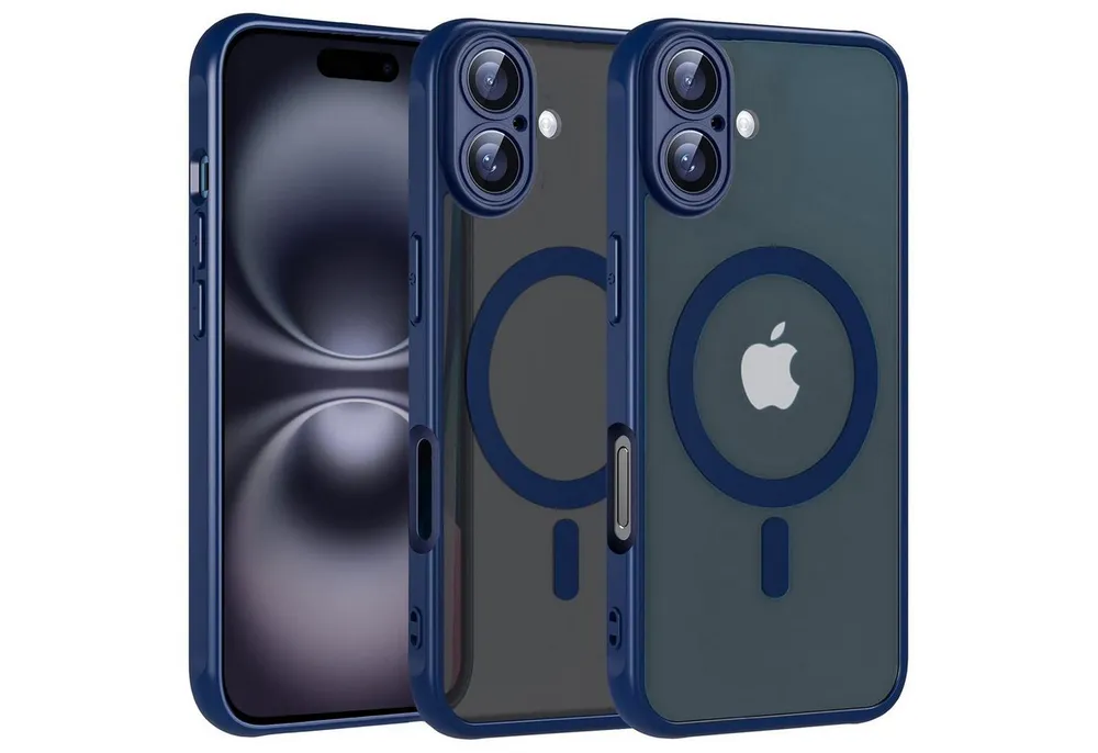 CoolGadget Handyhülle Magnet-Hülle für iPhone 16 Schutzhülle magnetisch 6,1 Zoll, Hülle Matt Stoßfest kompatibel mit Magsafe Zubehör Kameraschutz Case