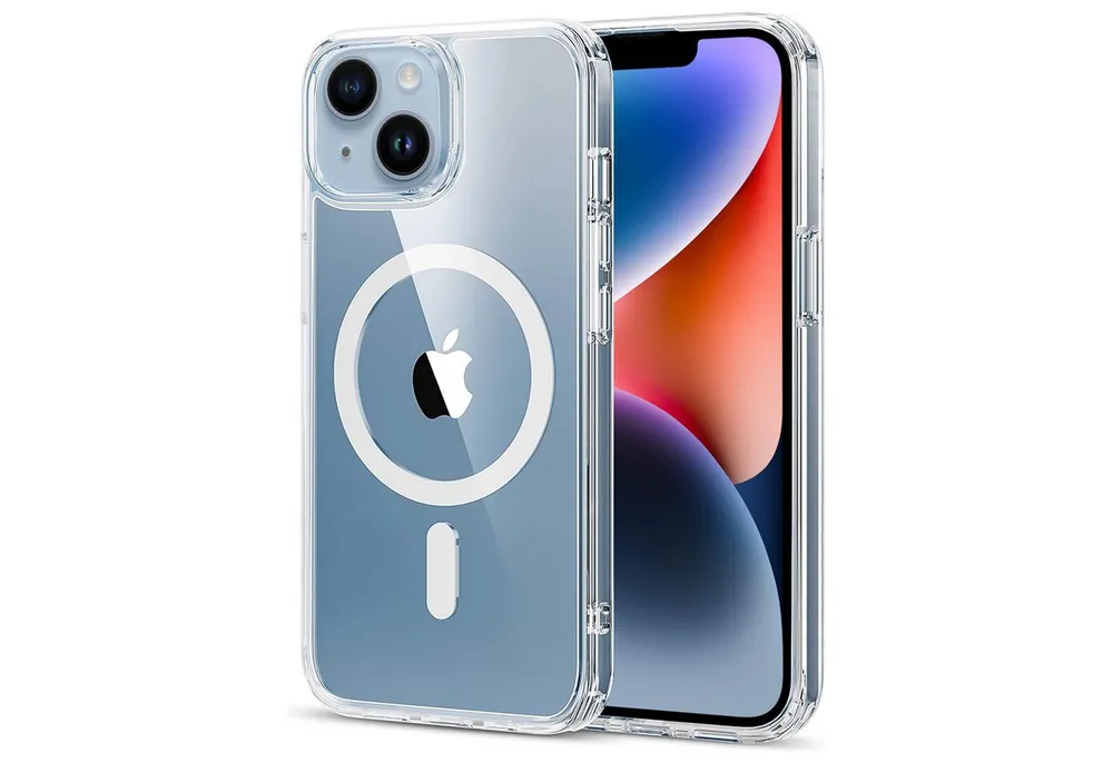 CoolGadget Handyhülle Premium Silikon Handy Case für iPhone 14 6,1 Zoll, Hülle Transparent Schutzhülle kompatibel mit MagSafe Zubehör