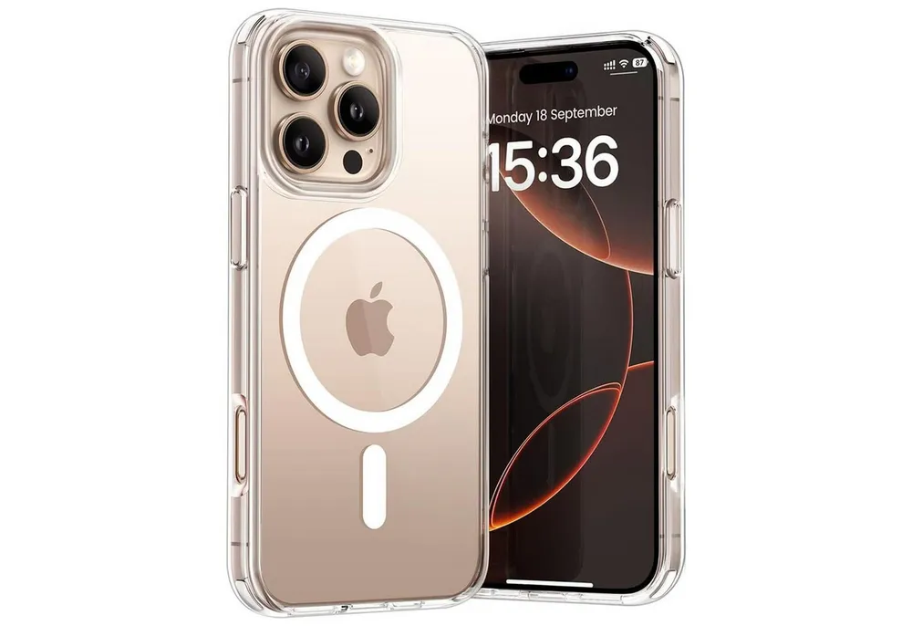 CoolGadget Handyhülle Premium Silikon Handy Case für iPhone 16 Pro 6,3 Zoll, Hülle Transparent Schutzhülle kompatibel mit MagSafe Zubehör