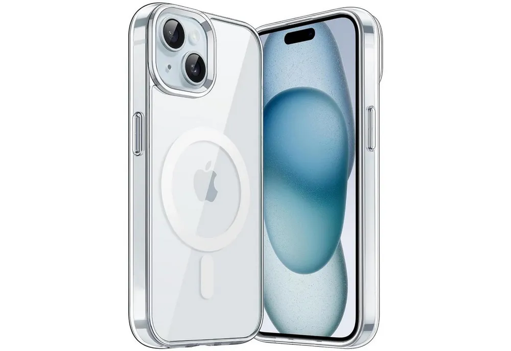CoolGadget Handyhülle Premium Silikon Handy Case für iPhone 15 6,1 Zoll, Hülle Transparent Schutzhülle kompatibel mit MagSafe Zubehör