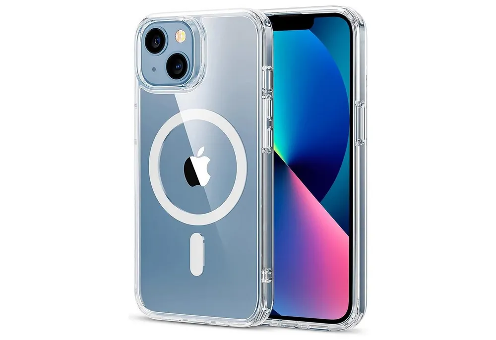 CoolGadget Handyhülle Premium Silikon Handy Case für iPhone 13 6,1 Zoll, Hülle Transparent Schutzhülle kompatibel mit MagSafe Zubehör