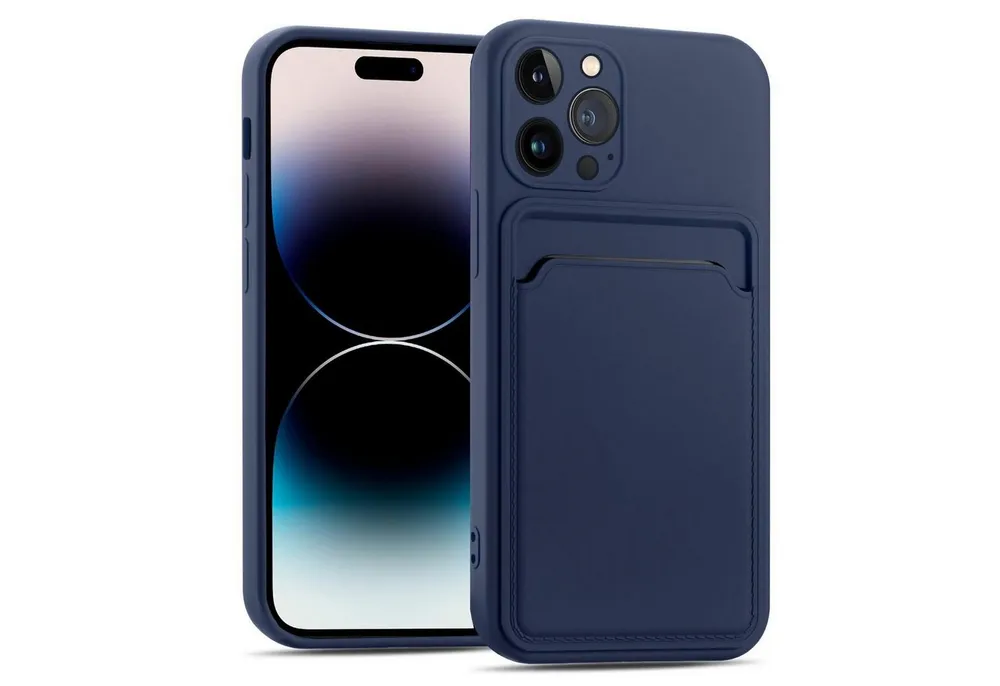 CoolGadget Handyhülle Schutzhülle mit Kartenfach für Apple iPhone 16 Pro Max 6,9 Zoll, Silikon Case Slim TPU Cover Tasche mit Aufbewahrung EC Karte Ausweis