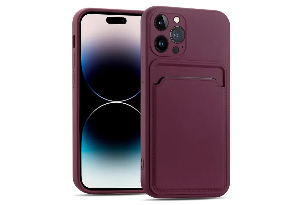 CoolGadget Handyhülle Schutzhülle mit Kartenfach für Apple iPhone 16 Pro Max 6,9 Zoll, Silikon Case Slim TPU Cover Tasche mit Aufbewahrung EC Karte Ausweis