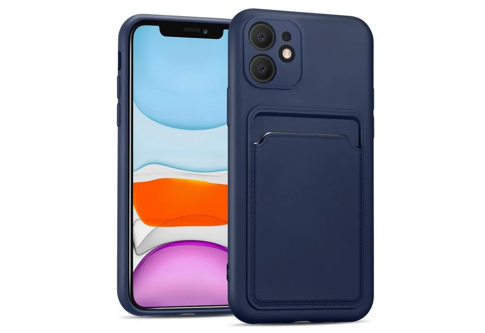 CoolGadget Handyhülle Schutzhülle mit Kartenfach für Apple iPhone 11 6,1 Zoll, Silikon Case Slim TPU Cover Tasche mit Aufbewahrung EC Karte Ausweis