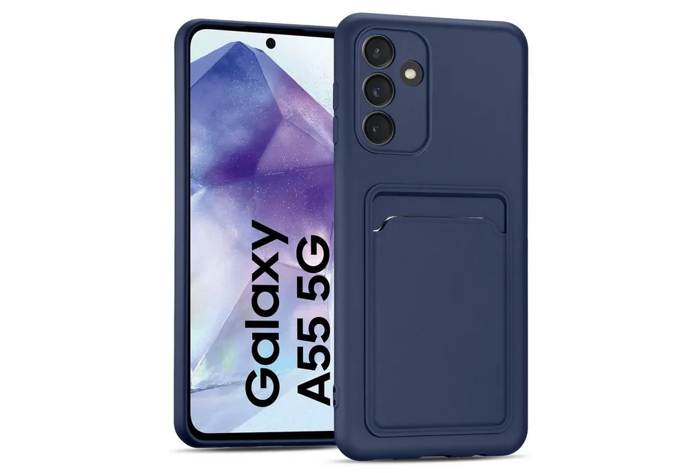 CoolGadget Handyhülle Schutzhülle mit Kartenfach für Samsung Galaxy A55 5G 6,6 Zoll, Silikon Case Slim TPU Cover Tasche mit Aufbewahrung EC Karte Ausweis