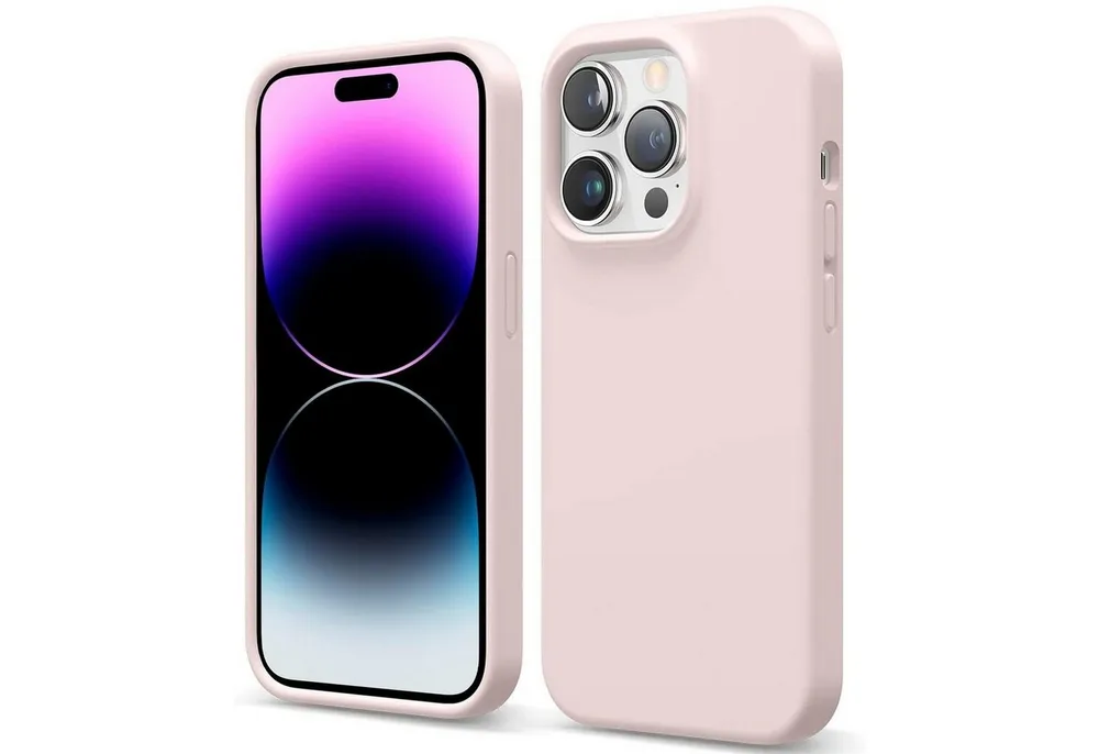 CoolGadget Handyhülle Silikon Case für das iPhone 14 Pro Max Slim TPU Cover 6,7 Zoll, Weiche Schutz Hülle mit Innen Fleece aus Stoff Handy Tasche