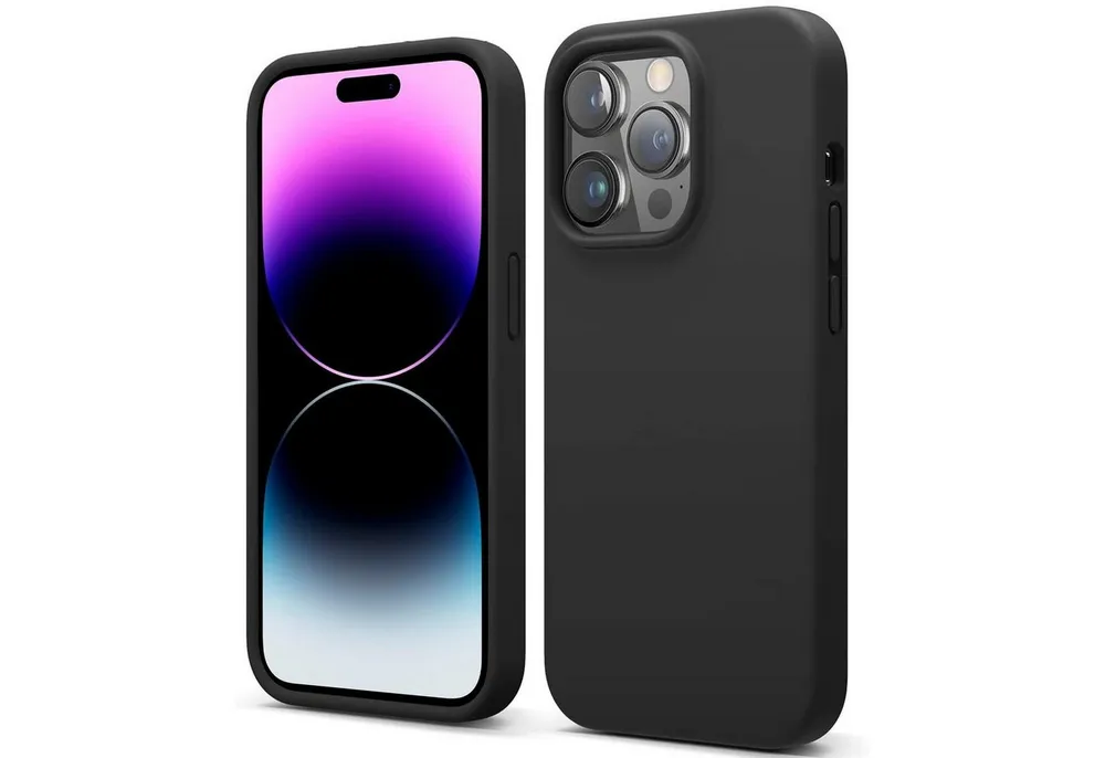 CoolGadget Handyhülle Silikon Case für das iPhone 15 Pro Max Slim TPU Cover 6,7 Zoll, Weiche Schutz Hülle mit Innen Fleece aus Stoff Handy Tasche