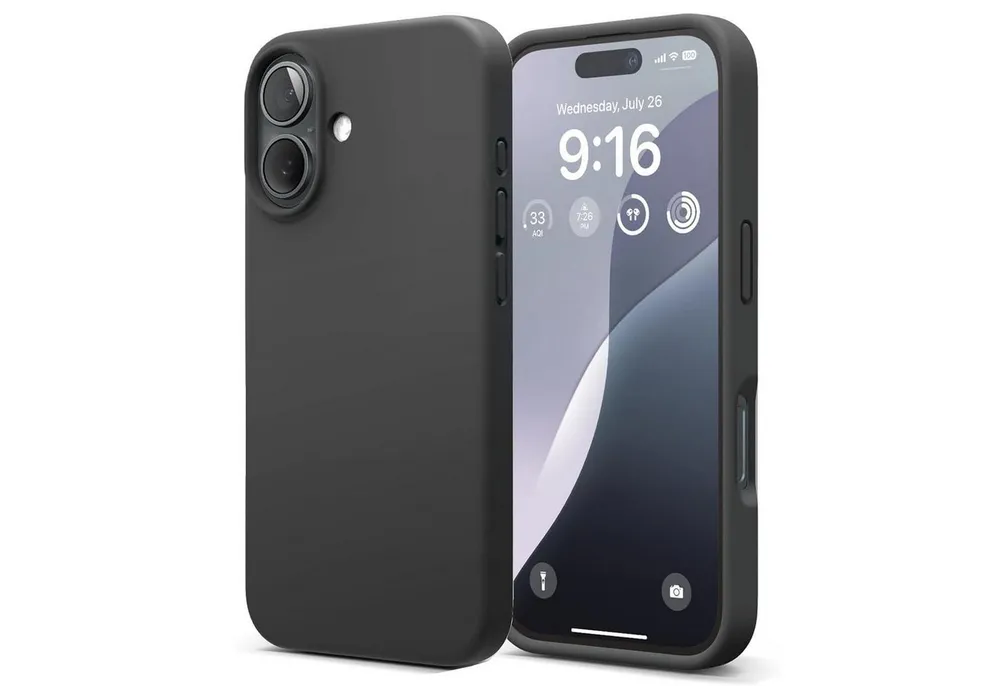 CoolGadget Handyhülle Silikon Case für das Apple iPhone 16 Slim TPU Cover 6,1 Zoll, Weiche Schutz Hülle mit Innen Fleece aus Stoff Handy Tasche