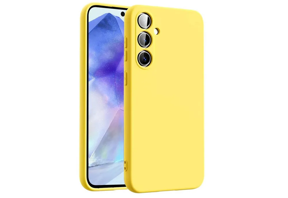 CoolGadget Handyhülle Silikon Case für das Samsung Galaxy A55 5G Slim TPU Cover 6,6 Zoll, Weiche Schutz Hülle mit Innen Fleece aus Stoff Handy Tasche