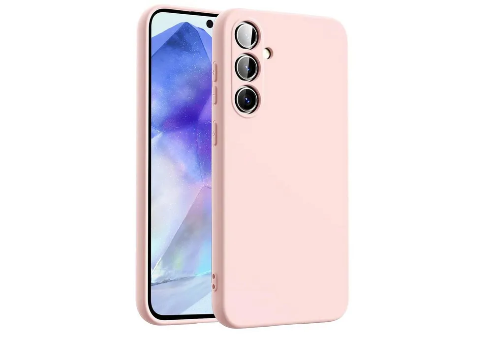 CoolGadget Handyhülle Silikon Case für das Samsung Galaxy A55 5G Slim TPU Cover 6,6 Zoll, Weiche Schutz Hülle mit Innen Fleece aus Stoff Handy Tasche