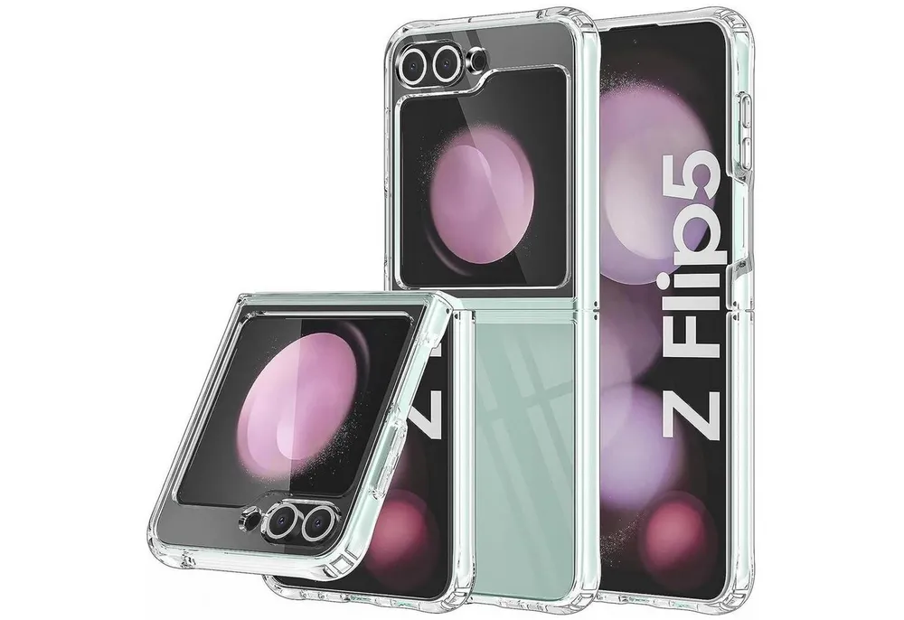 CoolGadget Handyhülle Silikon Handy Hülle Slim für Samsung Galaxy Z FLIP 5 6,7 Zoll, dünne TPU Schutzhülle Case in transparent / durchsichtig