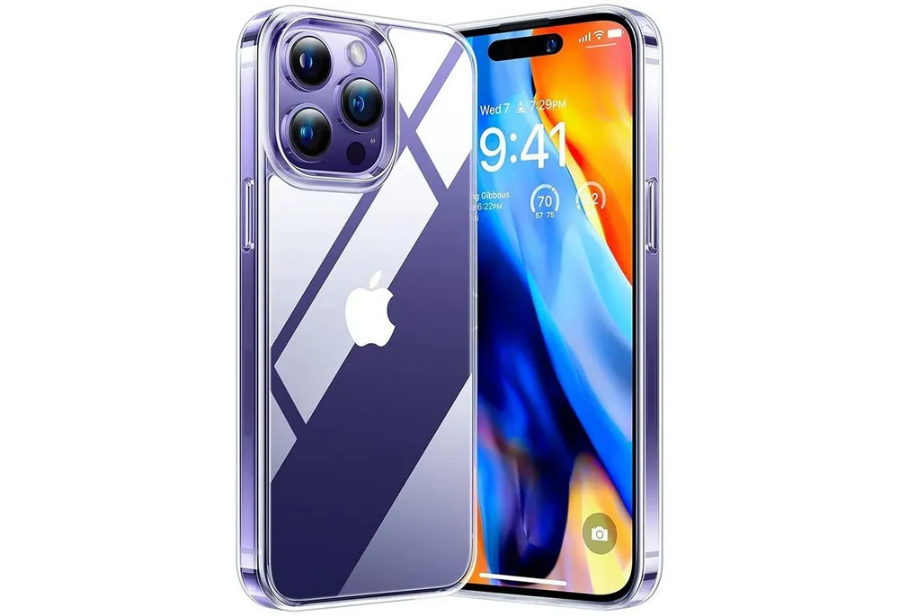 CoolGadget Handyhülle Silikon Handy Hülle Slim für Apple iPhone 14 Pro 6,1 Zoll, dünne TPU Schutzhülle Case in transparent / durchsichtig
