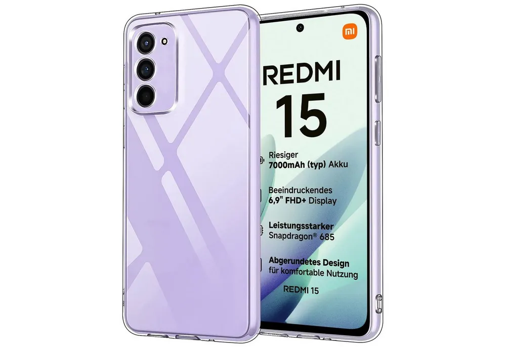 CoolGadget Handyhülle Transparent Ultra Slim Case für Xiaomi Redmi 15 6,9 Zoll, Silikon Hülle Dünne Schutzhülle für Redmi 15 5G Hülle