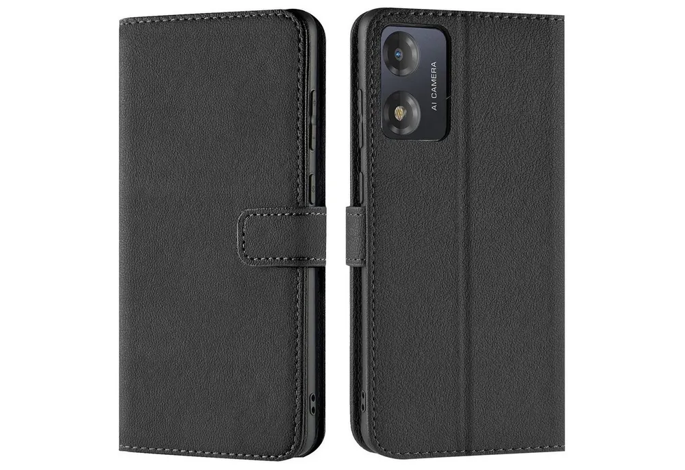 CoolGadget Handyhülle Wallet Klapp Tasche Book Case für Motorola Moto E13 6,5 Zoll, Hülle Klapphülle Flip Cover Etui Schutzhülle