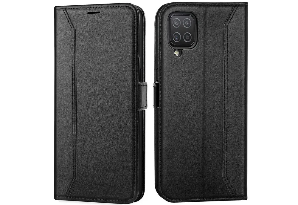CoolGadget Handyhülle Wallet Klapptasche Cover Case für Samsung Galaxy A12 / M12 6,5 Zoll, Handy Tasche mit RFID Schutz Kartenfach Book Schutzhülle