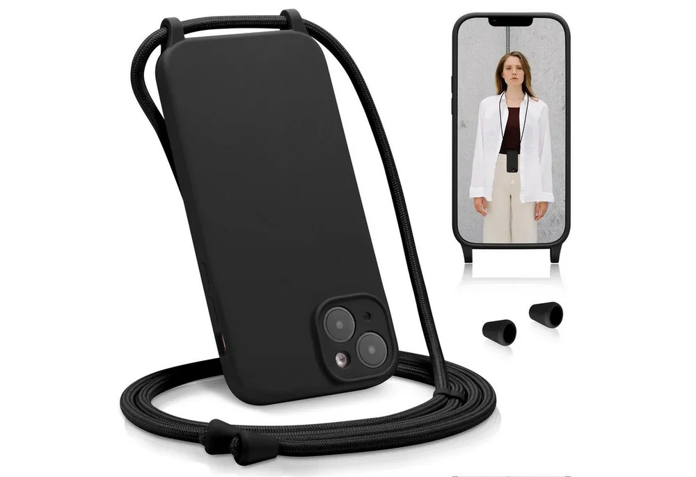 CoolGadget Handykette Premium Handyhülle mit verstellbarer Handykette für iPhone 13 6,1 Zoll, Hülle zum Umhängen Kette, Ideal für Festival- und Outdoor-Enthusiasten