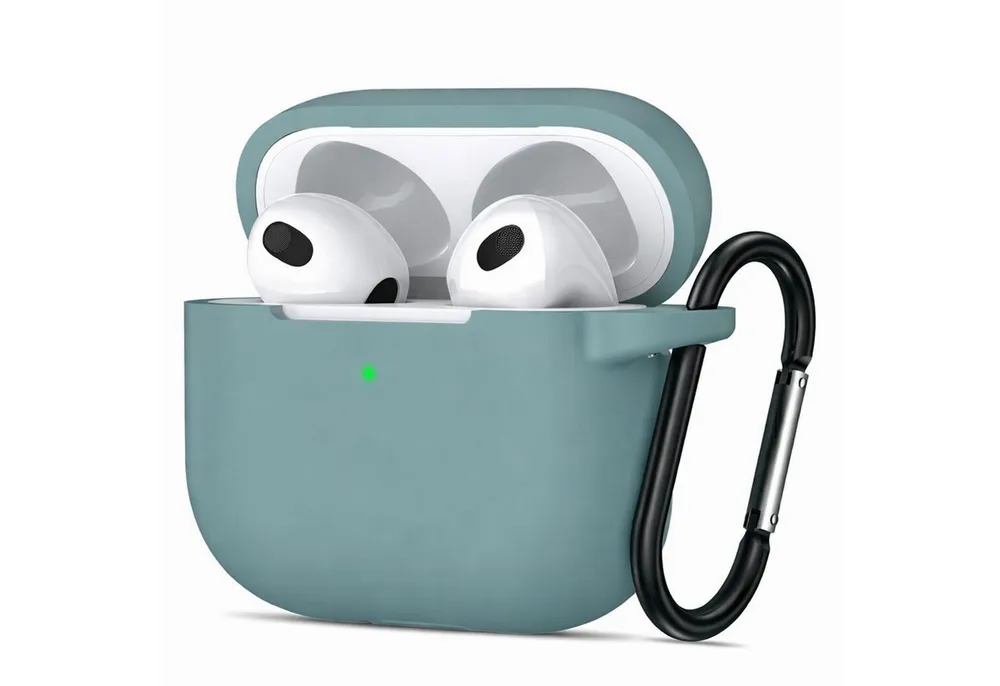 CoolGadget Kopfhörer-Schutzhülle Basic Silikon Hülle für AirPods 4 Schutzhülle mit Karabiner, Soft Touch Case, stoßfest, rutschfest, 360° Schutz, kabellos ladbar