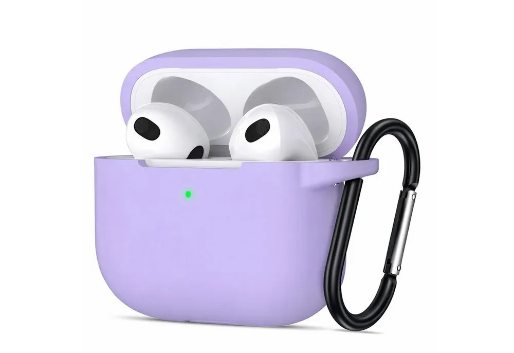 CoolGadget Kopfhörer-Schutzhülle Basic Silikon Hülle für AirPods 4 Schutzhülle mit Karabiner, Soft Touch Case, stoßfest, rutschfest, 360° Schutz, kabellos ladbar