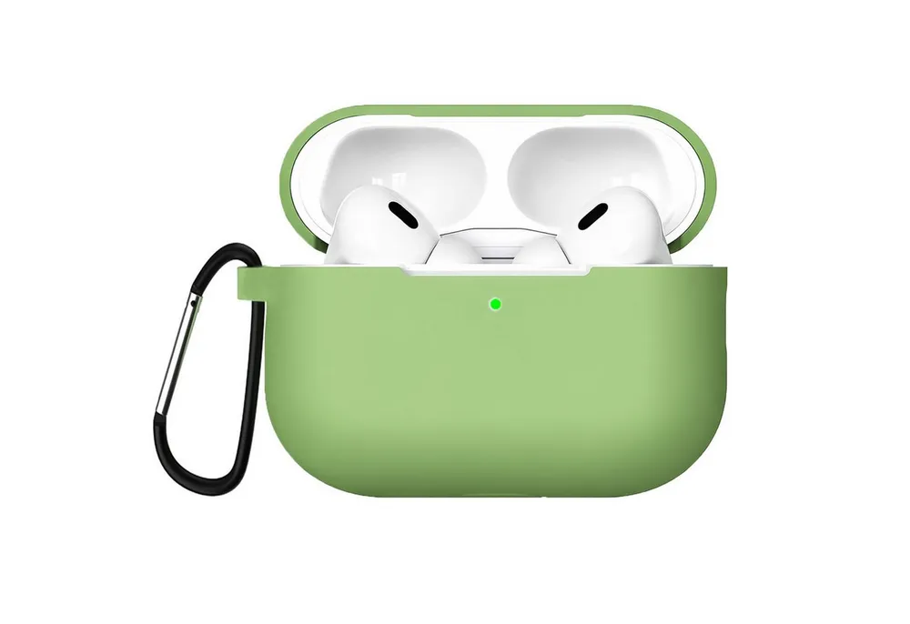 CoolGadget Kopfhörer-Schutzhülle Basic Silikon Hülle für AirPods Pro 2 Schutzhülle mit Karabiner, Soft Touch Case, stoßfest, rutschfest, 360° Schutz, kabellos ladbar