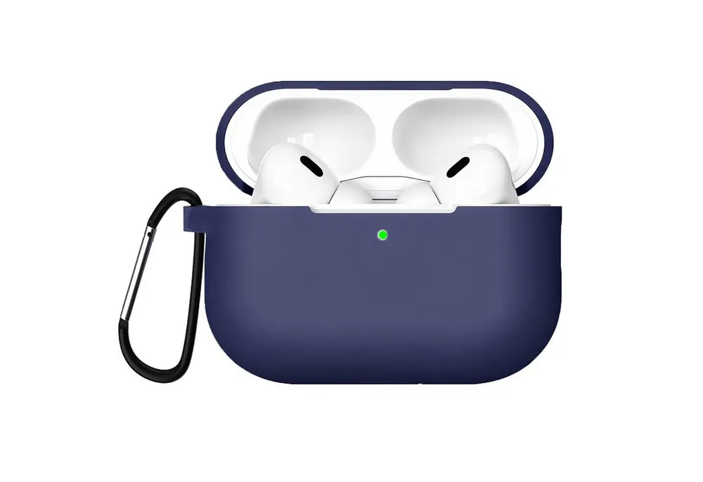 CoolGadget Kopfhörer-Schutzhülle Basic Silikon Hülle für AirPods Pro 2 Schutzhülle mit Karabiner, Soft Touch Case, stoßfest, rutschfest, 360° Schutz, kabellos ladbar
