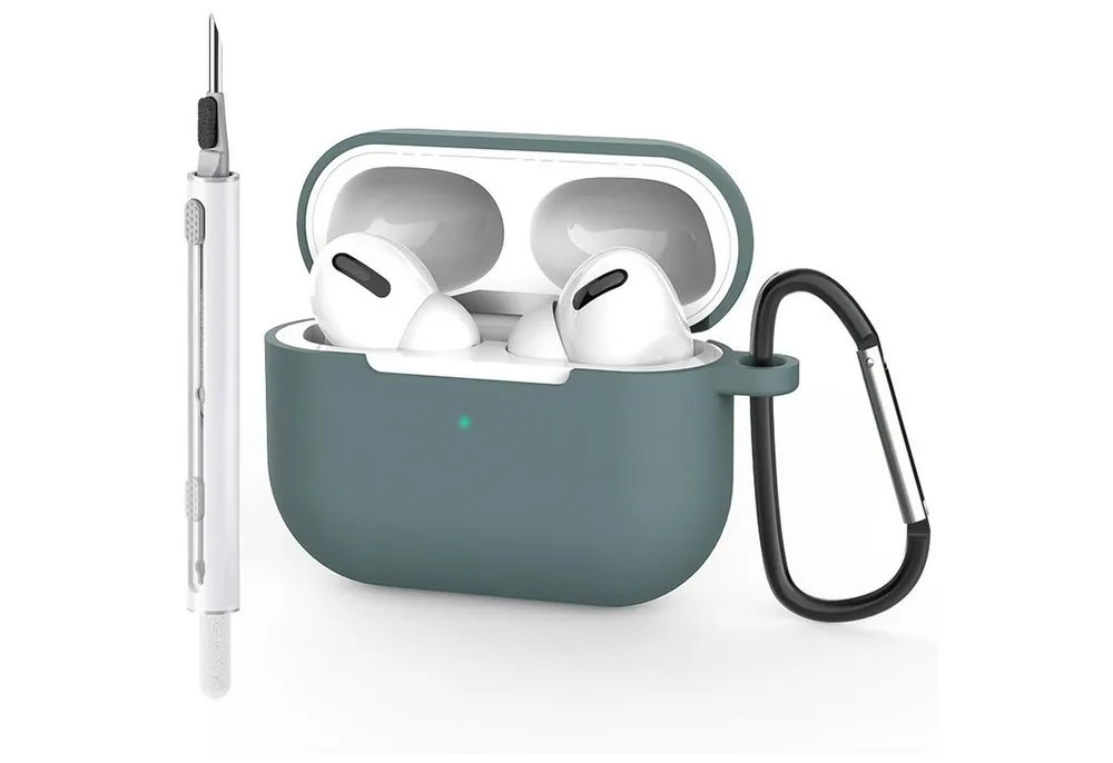 CoolGadget Kopfhörer-Schutzhülle für AirPods Pro 1 Silikon, Stoßfest Clip Karabiner kabelloses laden Case Schutz Cover