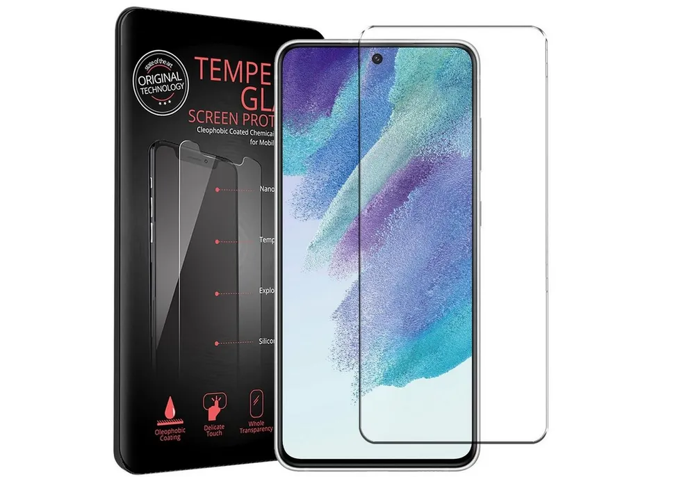CoolGadget Schutzfolie Panzerfolie für Samsung Galaxy S21 FE, (9H Härtegrad, 2x Schutzglas, 1xReinigungset), Displayfolie Panzer Schutzfolie 2 Stück für Samsung S21 FE Glas Folie