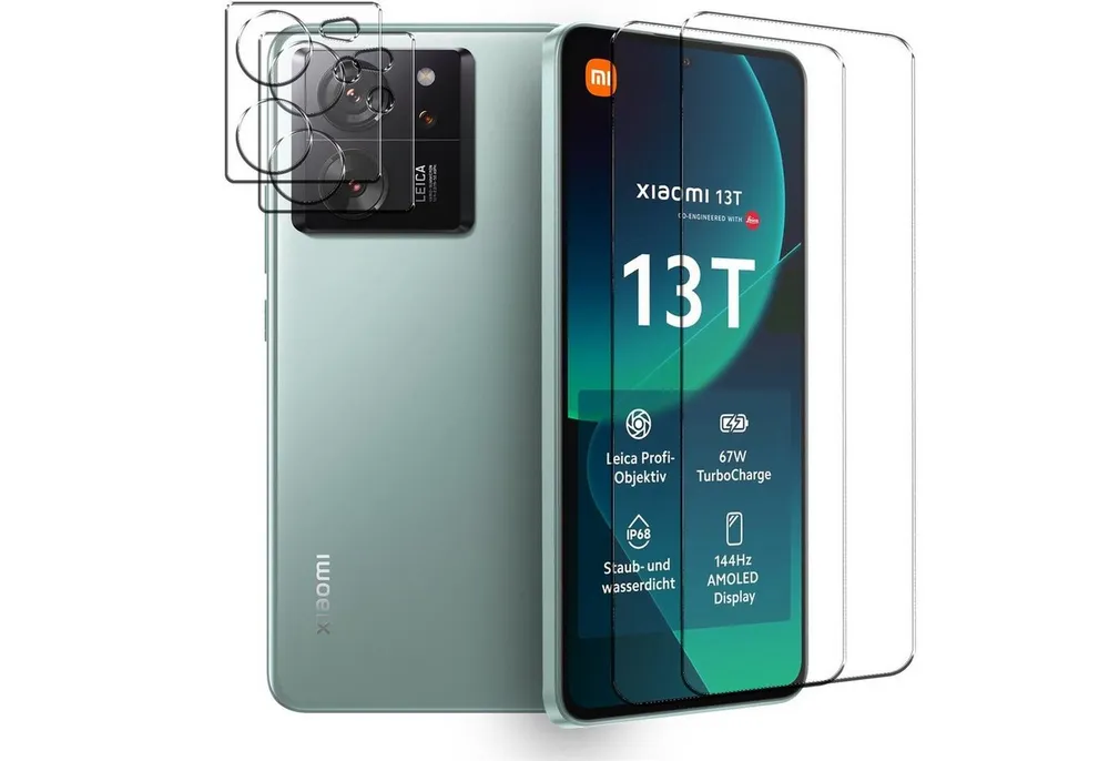 CoolGadget Schutzfolie Panzerfolie für Xiaomi 13T / 13T Pro, (Spar-Set 4in1, 2x Displayschutz, 2x Kameraschutz), Panzerglas Schutzfolie für Xiaomi 13T, Xiaomi 13T Pro Folie
