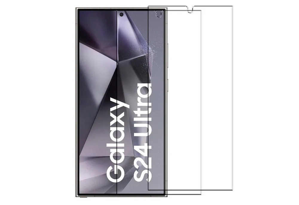 CoolGadget Schutzfolie Panzerfolie für Samsung Galaxy S24 Ultra, (9H Härtegrad, 2x Schutzglas, 1xReinigungset), Panzer Schutzfolie 2 Stück für Samsung Galaxy S24 Ultra Glas Folie