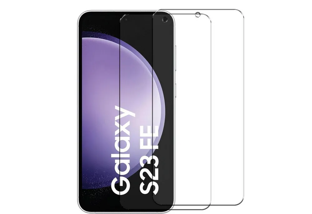 CoolGadget Schutzfolie Panzerfolie für Samsung Galaxy S23 FE, (9H Härtegrad, 2x Schutzglas, 1xReinigungset), Panzer Schutzfolie 2 Stück für Samsung Galaxy S23 FE Glas Folie