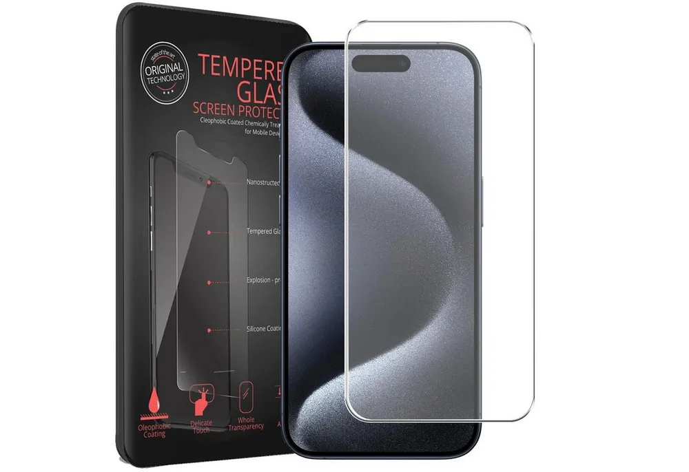 CoolGadget Schutzfolie Panzerfolie für Apple iPhone 15 Pro Max, (9H Härtegrad, 2x Schutzglas, 1xReinigungset), Displayfolie Schutzfolie 2 Stück für iPhone 15 Pro Max Glas Folie