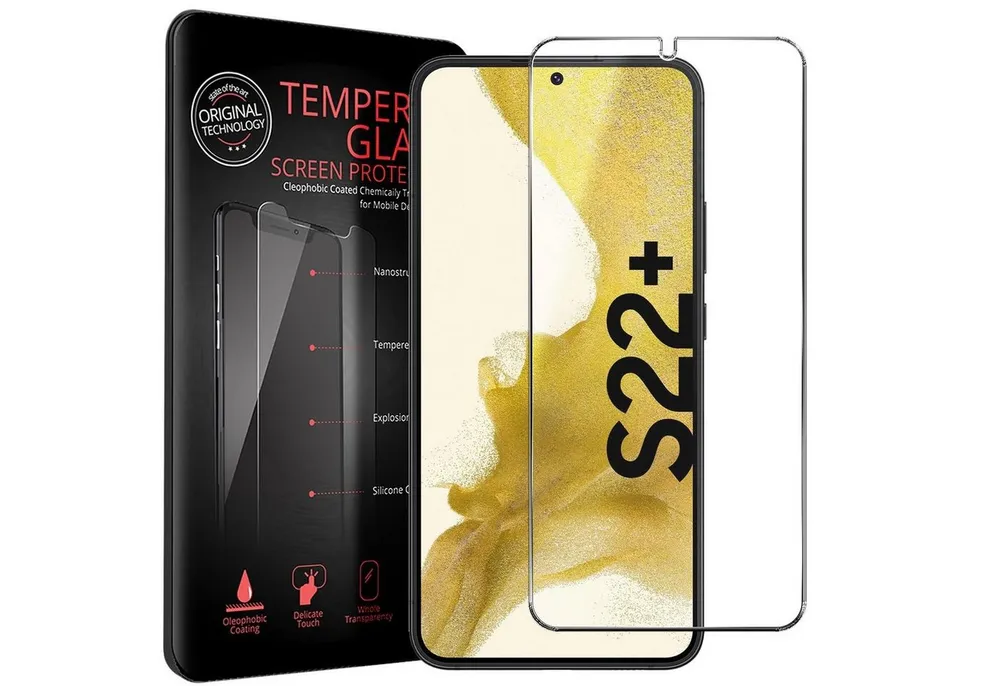 CoolGadget Schutzfolie Panzerfolie für Samsung Galaxy S22 Plus, (9H Härtegrad, 2x Schutzglas, 1xReinigungset), Displayfolie Panzer Schutzfolie 2 Stück für Samsung S22 Plus Glasfolie