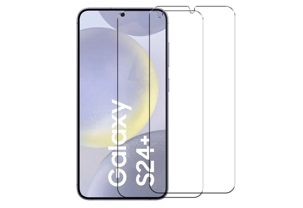 CoolGadget Schutzfolie Panzerfolie für Samsung Galaxy S24 Plus, (9H Härtegrad, 2x Schutzglas, 1xReinigungset), Panzer Schutzfolie 2 Stück für Samsung Galaxy S24 Plus Glas Folie